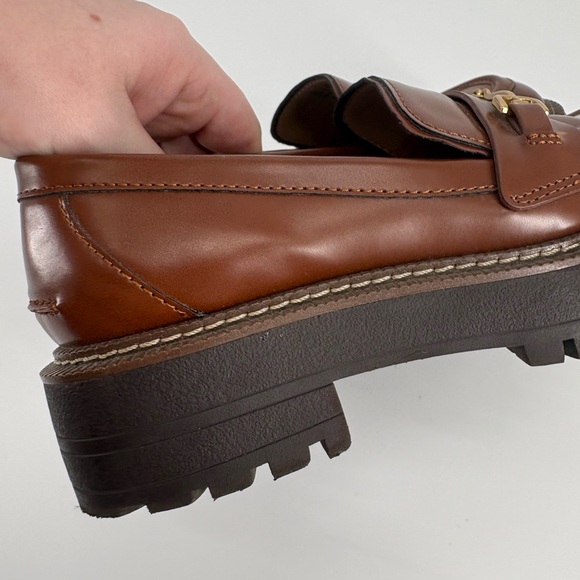 Sam Edelman Laurs Brown Lug-Sole Leather Loafer - Picture 4 of 10